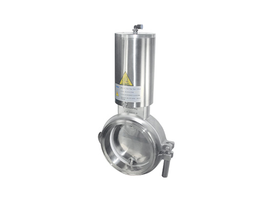 Vertical pneumatic powder butterfly valve